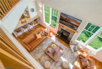 View to the great room from the loft