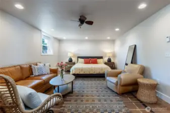 Lower Level bedroom with seating area