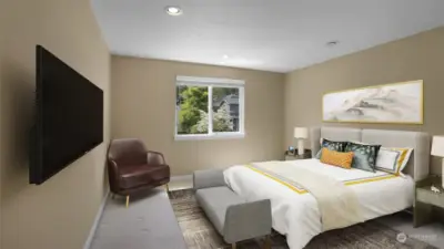 *Virtually Staged* Guest bedroom is located on the second floor and offers large window, recess lighting, and generously sized closet.