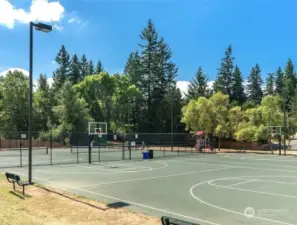 Stay active at the basketball & tennis courts.