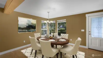 *Virtually Staged* Well lit corner as ight pours in, perfect dining space.