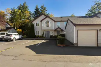 Detached garage right in front.  Also, multiple close unassigned parking