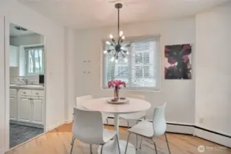 Dining area just off kitchen.