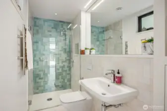 European designer bathroom in the guest suite.
