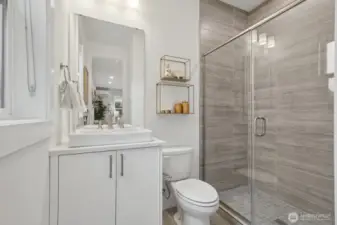 Lower floor ensuite bath (Facade, Ext Colors, Interior Photos & Floor Plans for illustrative purposes only. Actual Facade, Ext Colors, Interiors & Floor Plans may differ.)