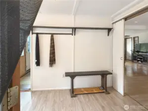 enter from the back to this mudroom.