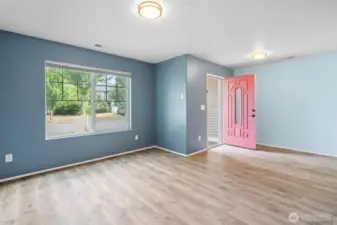 Come on in! Two tone color paint with white trim accent.