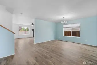 A flowing floor plan with everything you could need: living, dining, family, office.
