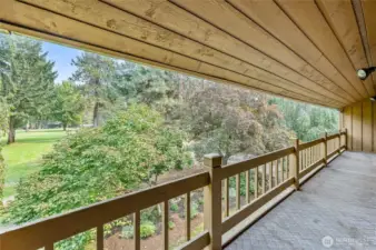 View of golf course from huge covered deck