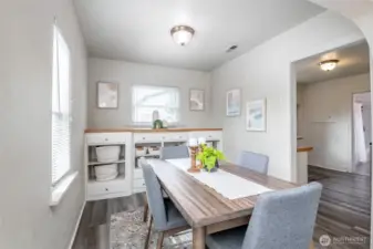 You will love the built-ins in the dining room, for both beauty and function