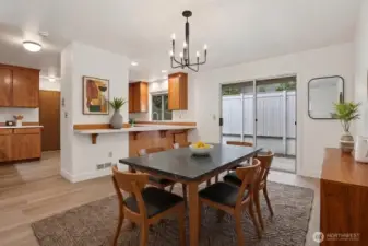 Virtually staged main floor dining room