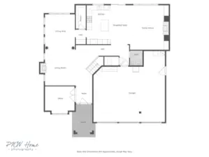 Floorplan of main level of home