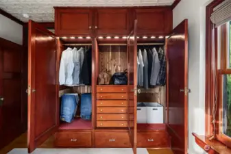 Custom cedar closet system.