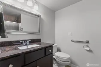Convenient ensuite bath in the primary bedroom for privacy and comfort