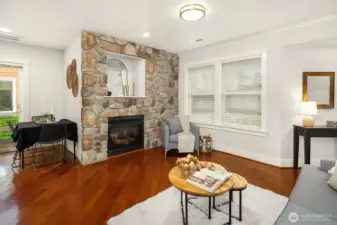 Beautiful Stone Gas Fireplace adds Warmth and Charm