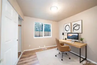 Virtually staged 3rd bedroom|office.