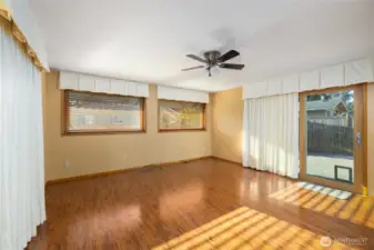 Family Room with sliding doors to deck