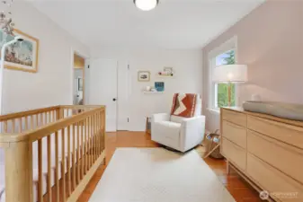 Spacious second bedroom with fresh paint.