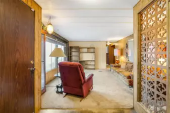 A view of the family room from the second entry door.