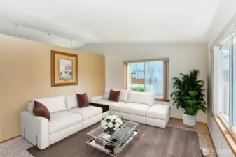 Living Room with vaulted ceilings
