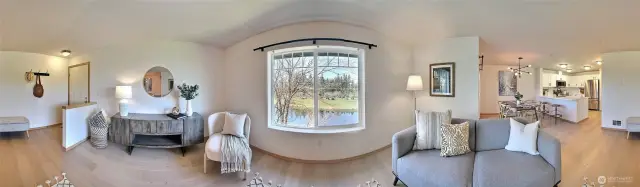 Living area has a Beautiful lake view and Mt view