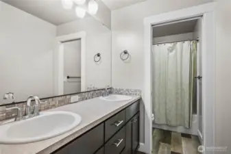 Guest Bathroom upstairs with separate water closet.