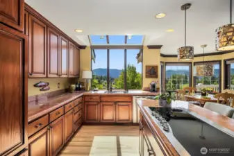 Refinished  cabinetry in the view kitchen