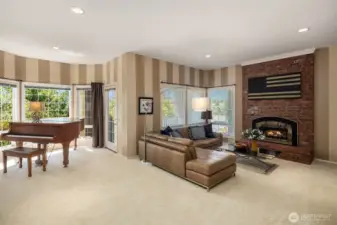 Generous lower level bonus room with deck