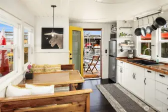 Practical and spacious, this kitchen has a large and deep sink, plenty of storage and new appliances.
