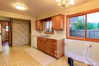 There are views out of window over the sink which makes doing dishes so much more enjoyable!