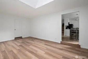 Family room with door to dining room.