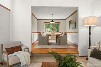 Formal living room opens to the dining room.