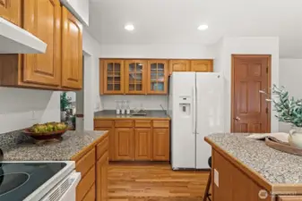 Large kitchen with island.