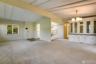 Built-ins in the dining room provide additional storage for all your needs.