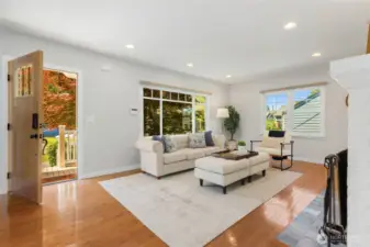 Spacious living room, with lots of natural light