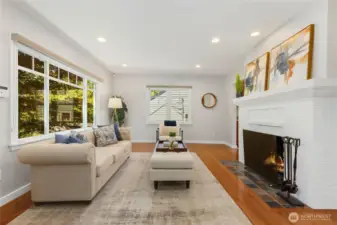 Wood-burning fireplace for cozy nights