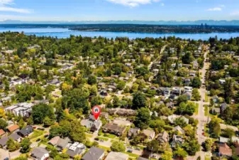 Lake Washington to the east
