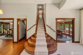 Grand stairs to upper level