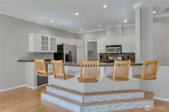 Custom built-in swivel bar stools