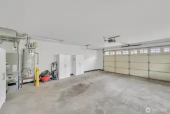 Garage with Hot Water Tank and Furnace
