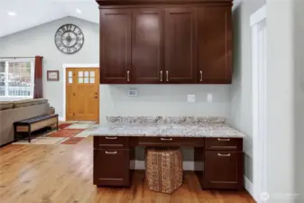 Planning desk with extra cabinet space.