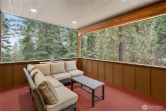 Patio furniture included.