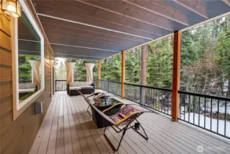 Patio furniture included.