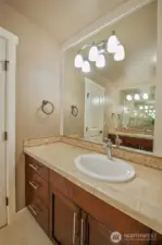 Upstairs main bathroom-double vanity