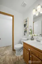 Half bathroom on main level.