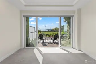 Look at that view from your wall of sliding doors!