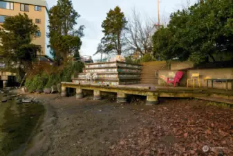 Community beach steps away