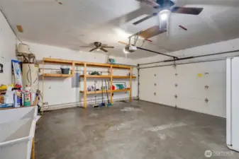 Big garage w/sink & built in storage!