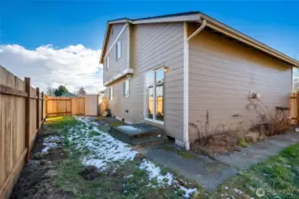 Poured concrete, storage shed included!