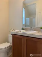 3/4 bath off the entry